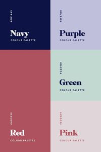 Mystical color palette for coaches + branding inspiration Color palette image featuring Navy, Purple, Green, Red, and Pink with their respective hex codes. | Sky Rye Design