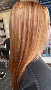 That natural Red with added partial | Ginger hair color, Red hair with blonde highlights, Strawberry blonde hair color