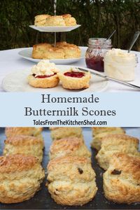 Light & tender Homemade Buttermilk Scones made from scratch in just 20 minutes - the perfect afternoon teatime treat! An easy, foolproof recipe for light and fluffy buttermilk scones with step by step instructions to make perfect scones every time.