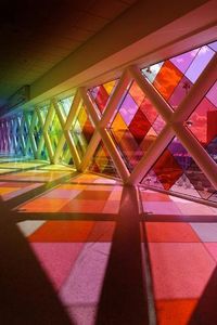 size: 24x16in Photographic Print: Colourful Windows in the Transit Area of Miami Airport, Miami, Florida, Usa by Axel Schmies :