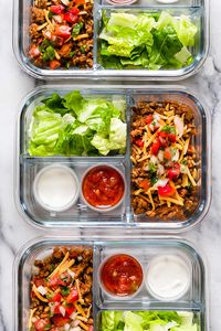 This delicious Turkey Taco Salad is perfect to meal prep, to make ahead for lunch for the week!