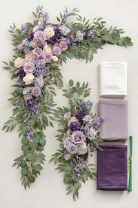 This arch decoration set contains floral arrangements and polyester drapes. Design for your wedding ceremony backdrop, wedding aisle archway decoration, sweetheart table flower decor, bride's and groom's chair back decor. #Setof5for6x9ftLargeArch PACKAGE DETAILS: Package: Set of 5, including large corner flower swag x1