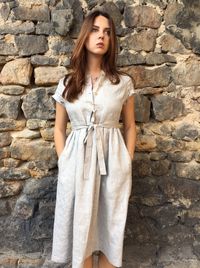 Fabriqué sur commande Robe en lin / Robe femme en lin / Robe dété en lin, - Etsy France