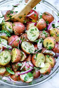 No-Mayo Potato Salad with Herbs | foodiecrush .com