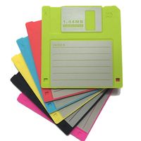 Amazon.com | Set of 6 Blank Labled Retro Floppy Disk Silicone Drink Coaster 1.44m Diskette Novelty Design Non-slip: Coasters