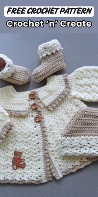 Free crochet pattern - Picot Baby Outfit from crochet 'n' create. Free fast, quick-easy-beginner-friendly! 'Don't forget to save'