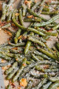 Cheesy Garlic Frozen Roasted Green Beans