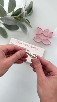 Bow hair clip how-to! Cutters are in the shop already, hair clips will be available for the earring launch on April 6th 3:00 PM EST 🎀