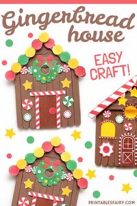 DIY Popsicle Stick Gingerbread House Ornaments. Build your own Gingerbread House with popsicle sticks in 7 simple steps.