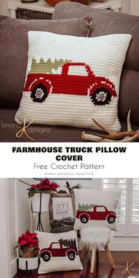 5 Free Christmas Pillow Cover Free Crochet Patterns - Your Crochet