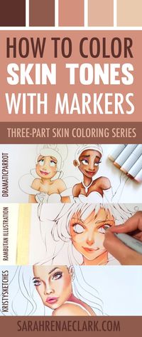 Learn how to color skin tones with colored pencils or markers with these 10 video tutorials. | How to Color Skin Tones | 10 Video Tutorials on Skin Coloring Techniques with Colored Pencils or Markers | Three-part series by Sarah Renae Clark