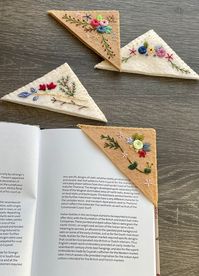 Handmade gifts Embroidered Bookmarks Gift Ideas for Book - Etsy Brasil