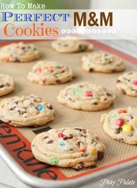 Perfect M and M Cookies by Picky Palate