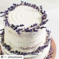 Isn't this gorgeous? #Repost @edithpatisserie (@get_repost) ・・・ Two tier rustic lavender naked cake