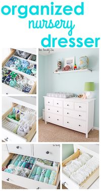 GREAT tips and tricks for an organized nursery dresser!