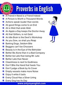 60+ Proverbs in English with their Meanings Explained. » Onlymyenglish.com