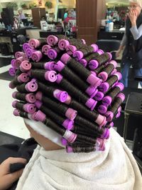 piggyback perm on lavender rods