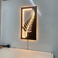 Add a modern and minimalist touch to your home with this composite wall decor. It would be the perfect gift. The picture panel is spaced from the wall for a very cool floating look. PRODUCT: Signs are 100% handmade. The product is produced from composite material with a thickness of 4 mm and is cut by cnc. The material we use is a durable composite of light metal and steel alloy. It works with 12V adapter. It has a matte and black surface. HANGING: There is a hanger on the product. On your wall,