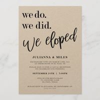 This wedding announcement and reception invitation is the perfect way to let your friends and family know you tied the knot as well as invite them to a reception to celebrate with you!