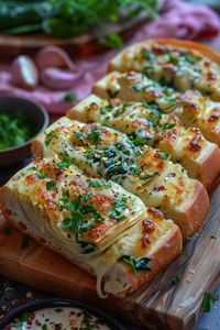 Cheesy Artichoke and Spinach Stuffed Garlic Bread