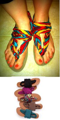 DIY cute flip flops, so cute, made to match outfits....