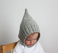 Knitting Pattern PDF Infant and Toddler Pixie Bonnet by sweetKM