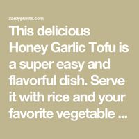 This delicious Honey Garlic Tofu is a super easy and flavorful dish. Serve it with rice and your favorite vegetable for a fantastic meal.