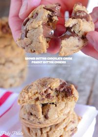 Brown Butter Chocolate Chunk Peanut Butter Cookies!