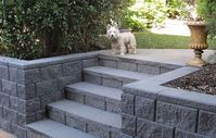 concrete block retaining wall design landscaping ideas concrete stairs