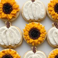 Leah Buehler | Buttercream Cookie Instructor on Instagram: "Buttercream sunflowers & pumpkins 🌻 #buttercreamcookies #buttercreamsunflowers #buttercreampumpkins #whitepumpkins #sunflowerseason #sunflowercookies #pumpkincookies #decoratedpumpkincookies #decoratedsugarcookies #sugarcookies #sugarcookiesofinsta #instacookies #churchcookies #fallbaking #fallsugarcookies #buttercreamsugarcookies #buttercreamflowers"