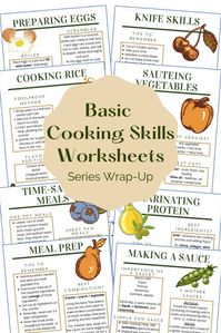 Basic Cooking Skills Worksheets | Series Wrap-Up - Abundance of Flavor