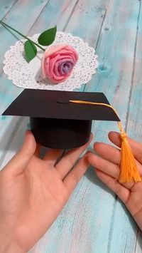 Use black paper to make hidden bachelor cap box, can store small things. Save it, try to do it ! Follow us, get more exciting and the idea.