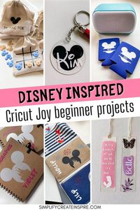 These Disney cricut projects can be made using a cricut joy with easy Disney Cricut crafts for beginners and Disney fans!