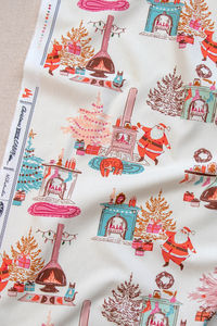 Step into a retro winter wonderland with ‘Christmas in the Cabin’ by AGF Studio. This fabric collection channels the 1940s, evoking a nostalgic, cozy holiday spirit. This fabric collection features 16 quilting cotton, Fabric Wonders: Fat Quarters, 10 inch squares, 1 Flannel Substrate 1 2.5 Edition Binding. Perfect for Quilts, Table Runners, DIY Accessories, Apparel and more! Shop now and begin your next holiday sewing projects! #Quilting #HolidayFabric #FabricCrafts #OekoTex #ChristmasCrafts