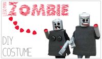 DIY Homemade Lego Man Costume #Halloween #zombie #lego