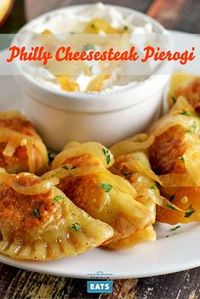 Polish pierogi get a Philadelphia-style twist with a gooey cheesesteak filling with shaved beef, caramelized onions, and both provolone and mozzarella cheeses.