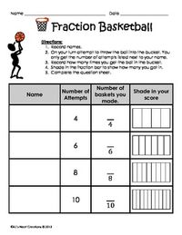 Great as a center/station.  Students get to move and have fun while working with fractions.