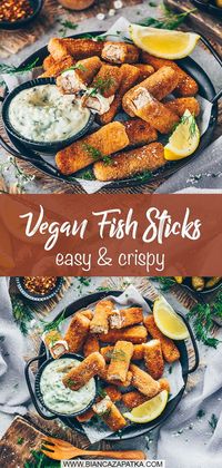 Learn how to make delicious and crispy vegan tofu fish sticks from scratch using this simple recipe. They are healthy, high in protein, flavorful and the perfect side dish to mashed potatoes and spinach or with a dip as a finger food snack!