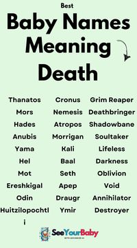 Looking for a unique and edgy baby name? These names, meaning 'death', are perfect for parents who want something different. Discover the meanings behind these intriguing names and see if one resonates with you! 🖤