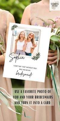 Bridesmaid Proposal, Will You Be My Bridesmaid, Personalised Photo Proposal Card, Bridesmaid Gift, Maid of Honour, Matron of Honor Thank You