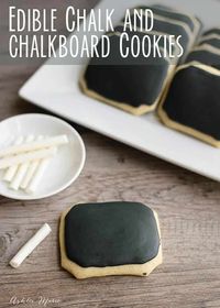 Chalkboard cookies with edible chalk