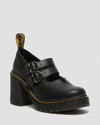 Eviee Sendal Leather Heeled Shoes in Black | Dr. Martens