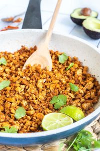 Do you miss Chipotle's plant-based chorizo? Try this homemade vegan chorizo recipe that comes full of robust flavor and a slight kick you won't forget! It combines numerous herbs and spices to create the perfect copycat of the plant-based chorizo that is no longer available at Chipotle.