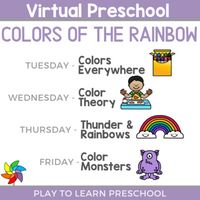 Virtual Preschool - Colors of the Rainbow by Play to Learn Preschool | Teachers Pay Teachers