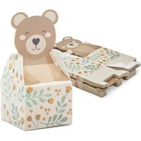 Item Description Your guests will light up with joy once they receive a party favor box full of goodies (goodies not included). These adorable [bear baby shower themed gift boxes come in a value pack of 36 and are ideal for handing out guest gifts and treats during an upcoming baby shower or gender reveal party. Size: 7.5" x 3.5" x 3.5".  Color: Multicolor.