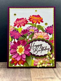 With Flowering Zinnias DSP, Unbounded Love stamp set and dies