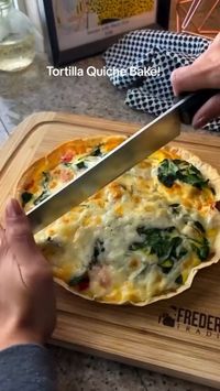 Recipe: Tortilla (protein tortilla), eggs, spinach, chopped tomato, and cheese (ricotta or cottage or feta cheese), pinch of a black pepper. There are so many variations of this delicious recipe. Bake 20-25 min at 200(oven), 15-20min 180 AirFryer. You’re welcome. It's perfect recipe for when you don't have a lot of time. Make it in Air fryer... it's even faster. Bon apetit 😋 video credit:@easyrecipes.club TikTok