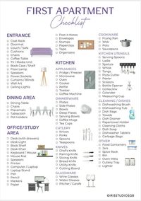 First Apartment Checklist | New Home Checklist | New Home Essentials Checklist | Instant Download | PDF