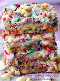 Cake Batter Blondies | Can't Stay Out of the Kitchen | the most awesome blondies…