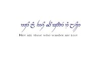 Quote from J. R. R. Tolkien. From a tattoo standpoint, I'd only use the elvish text - no need for the English translation.